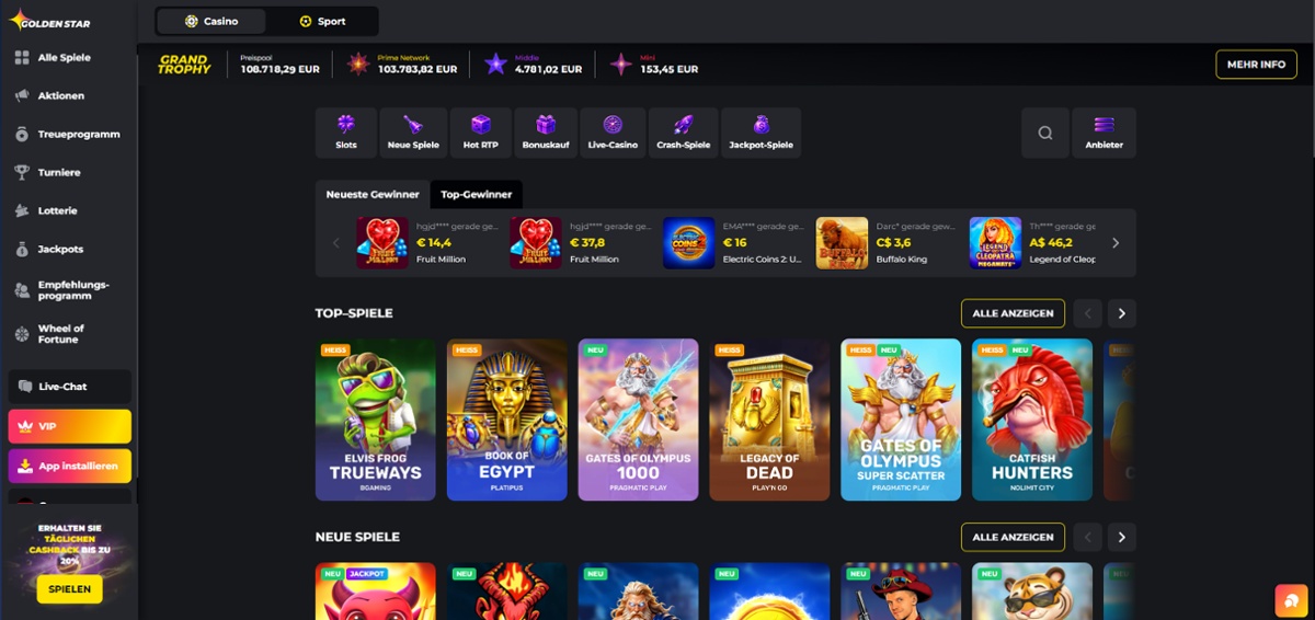 Golden Star Casino Bonuscode Informationen Österreich.